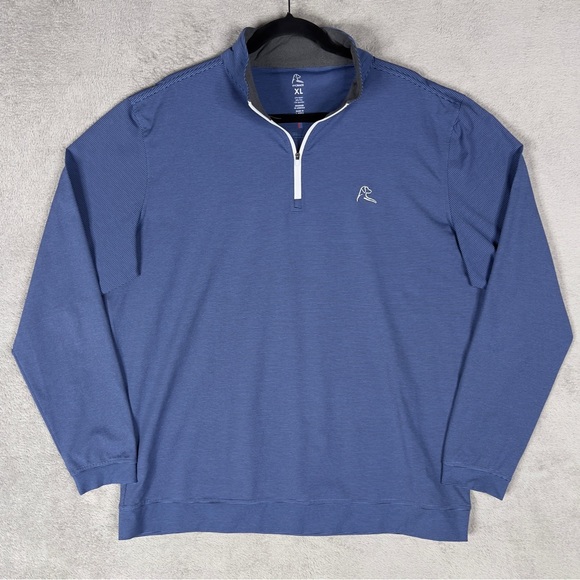 Rhoback Other - Rhoback Riva Blue Heather Stripe Performance Q-Zip Pullover Mens XL Golf Outdoor